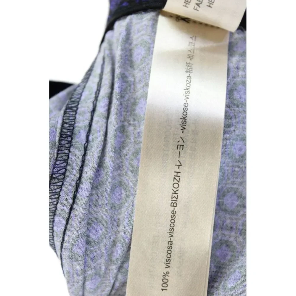 Massimo Dutti Womens Geometric Print Slim Leg High Rise Pants Purple Size 8
